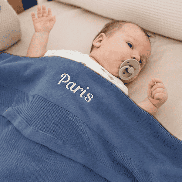 Magenta Embroidered Name Blanket