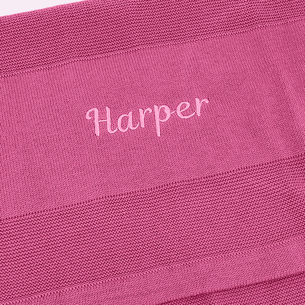 Magenta Embroidered Name Blanket