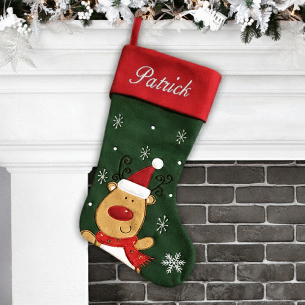 Traditional Reindeer Christmas Stocking