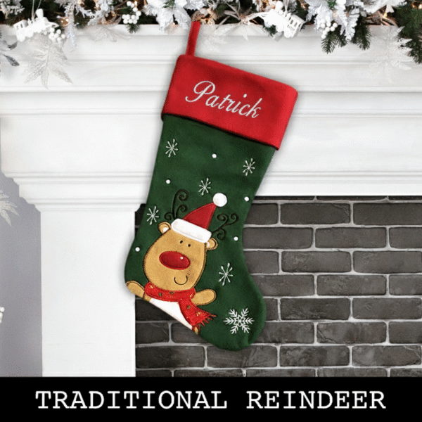 Traditional Reindeer Christmas Stocking