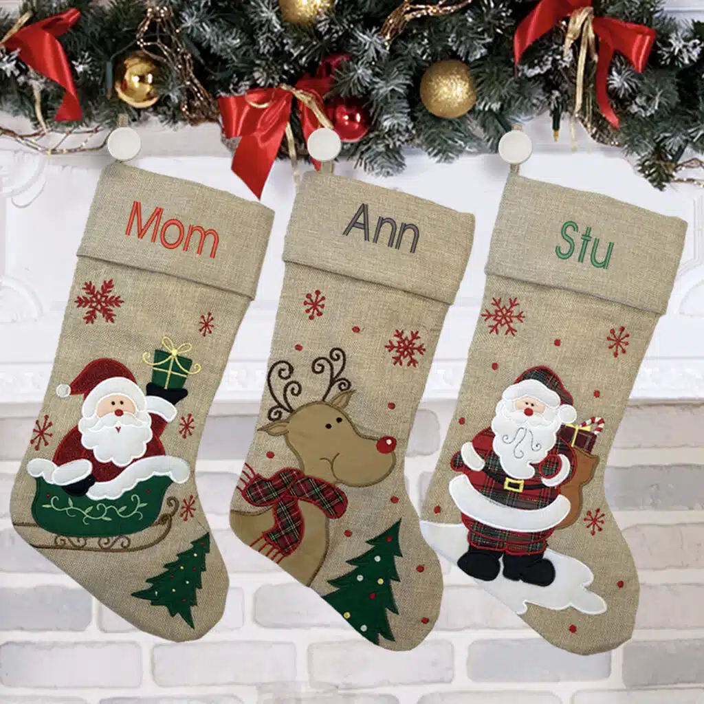 Modern Reindeer Christmas Stocking