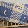 Custom Signature Gingham Blanket light blue