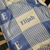 Custom Signature Gingham Blanket light blue front