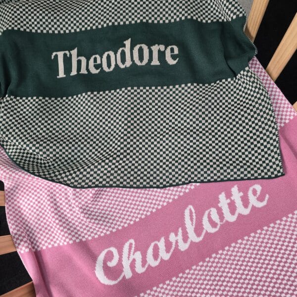 Custom Mini Checks Blanket black and pink blankets