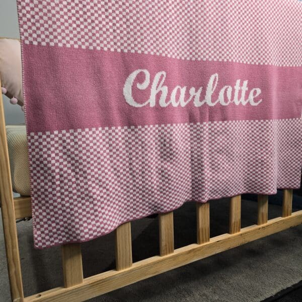 Custom Mini Checks Blanket with custom name