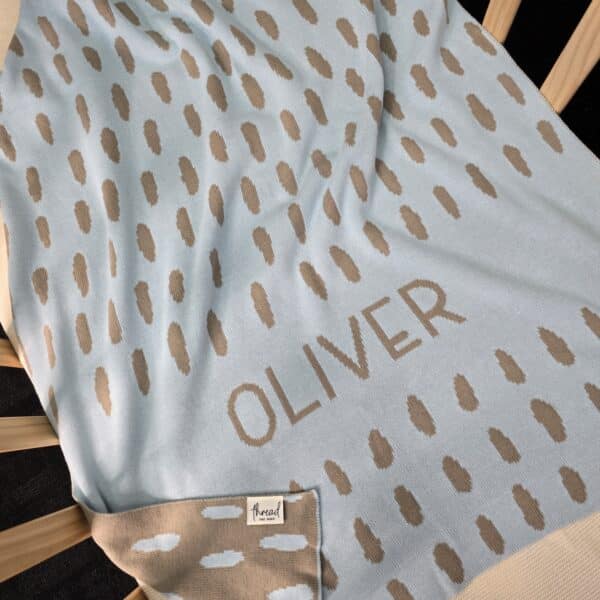 Custom Raindrops Blanket white with name