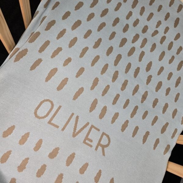Custom Raindrops Blanket with name Oliver