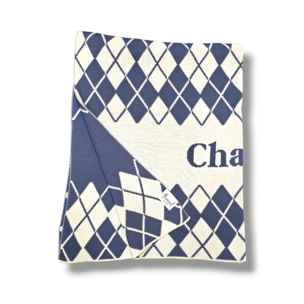 Custom Argyle Name Blanket Custom Argyle Name Blanket