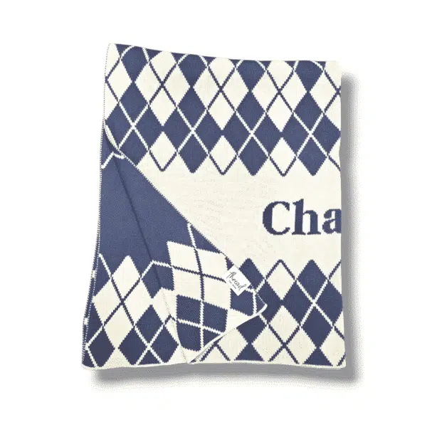 Custom Argyle Name Blanket Custom Argyle Name Blanket