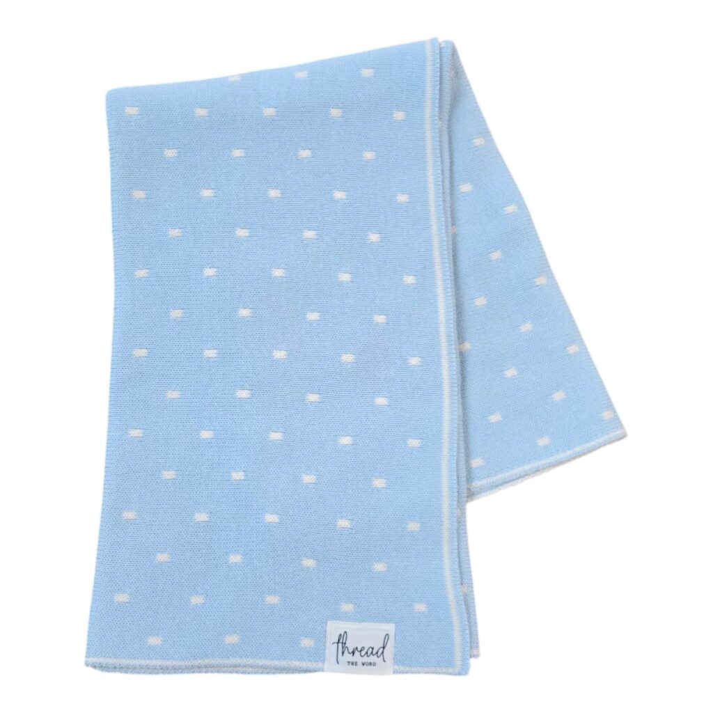 Preemie Blanket - Baby Blue Spots