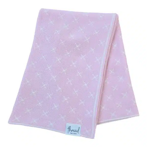 Preemie Blanket - Baby Pink Crosses