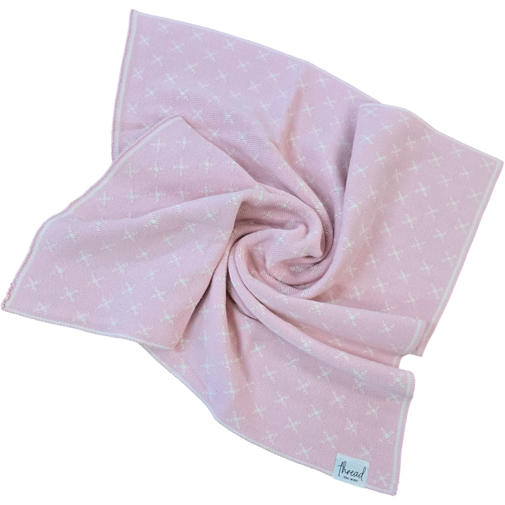 Preemie Blanket – Baby Pink Crosses