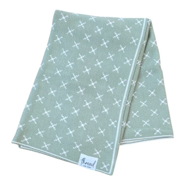 Preemie Blanket - Sage Crosses