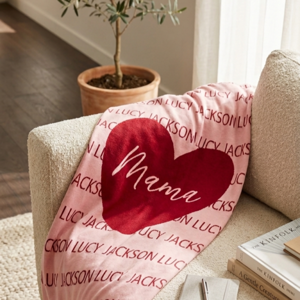 Custom Tiled Heart Blanket